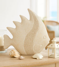 Dekofigur Fisch Beige 24,5 cm – Tierfigur