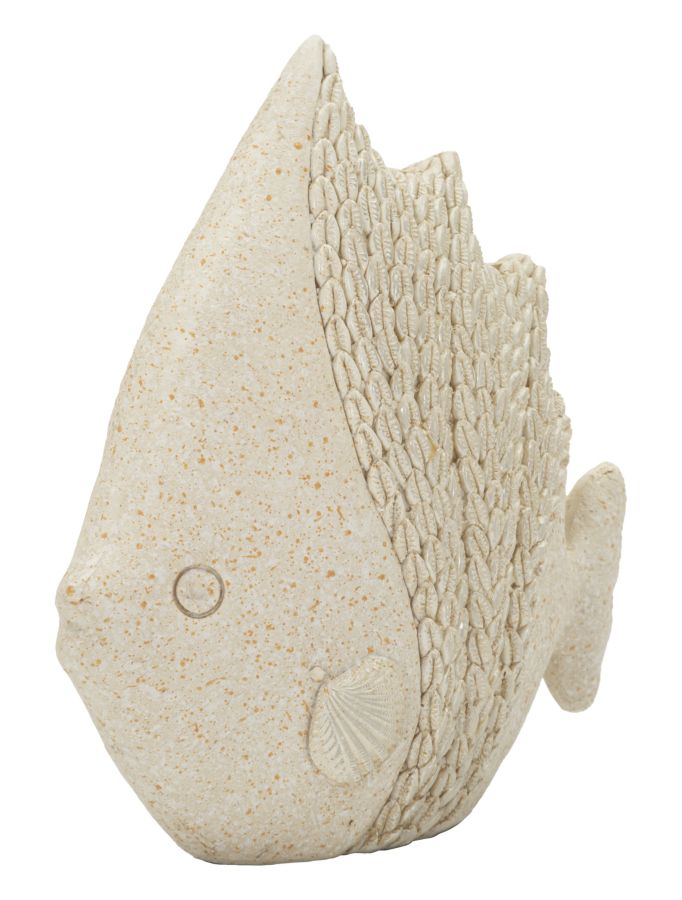 Dekofigur Fisch Beige 16,8 cm – Tierfigur