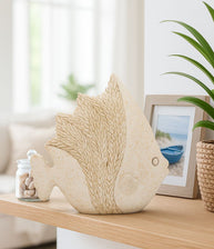 Dekofigur Fisch Beige 16,8 cm – Tierfigur