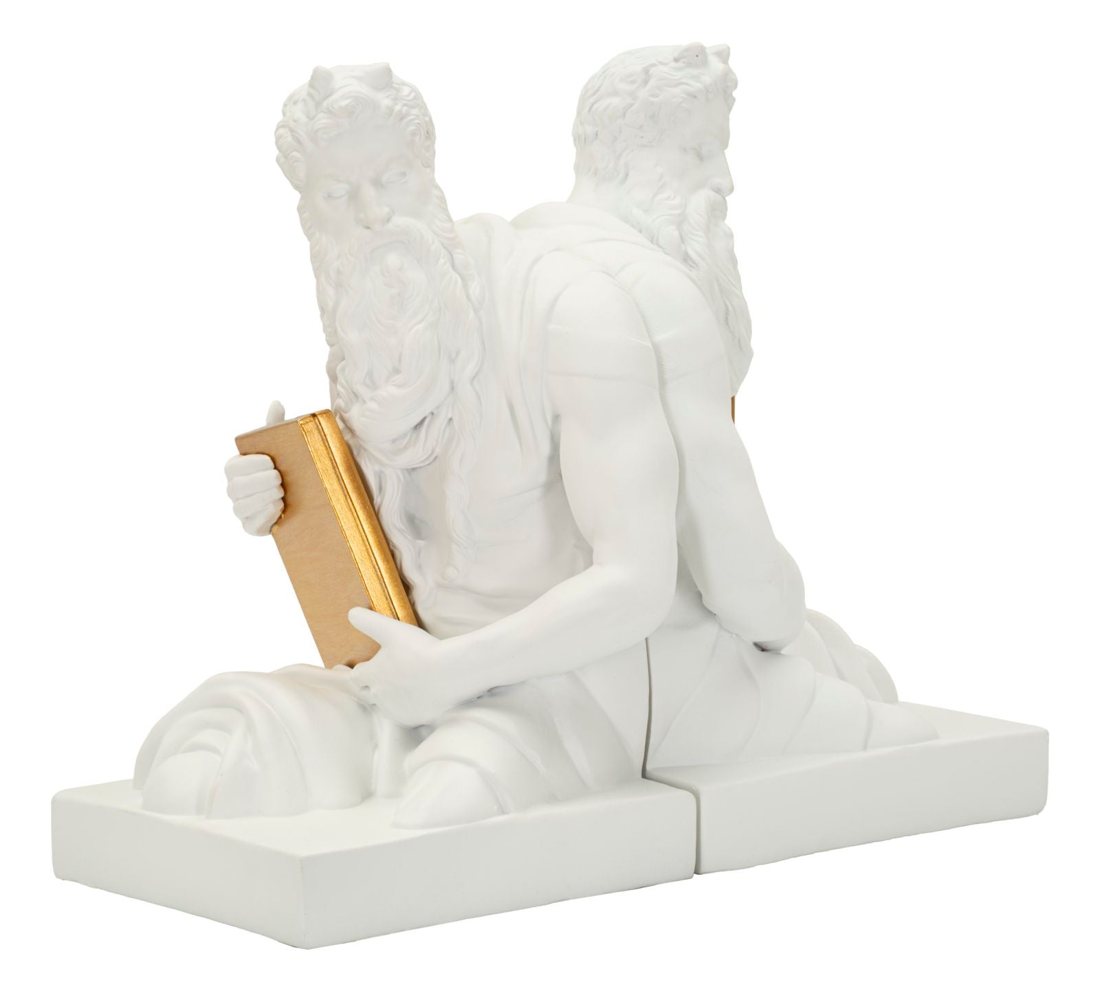 Buchstütze Poseidon Weiß Gold – Dekoobjekt
