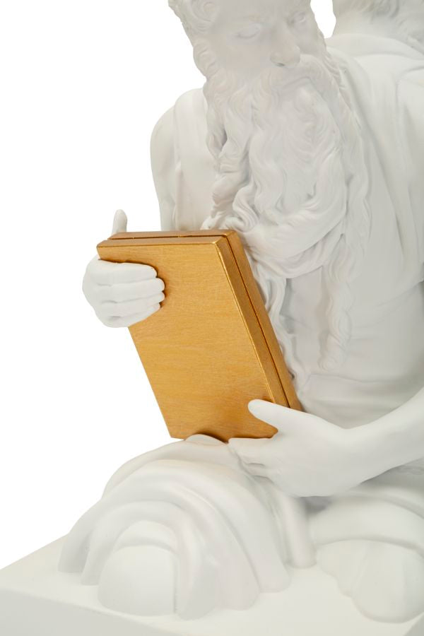 Buchstütze Poseidon Weiß Gold – Dekoobjekt