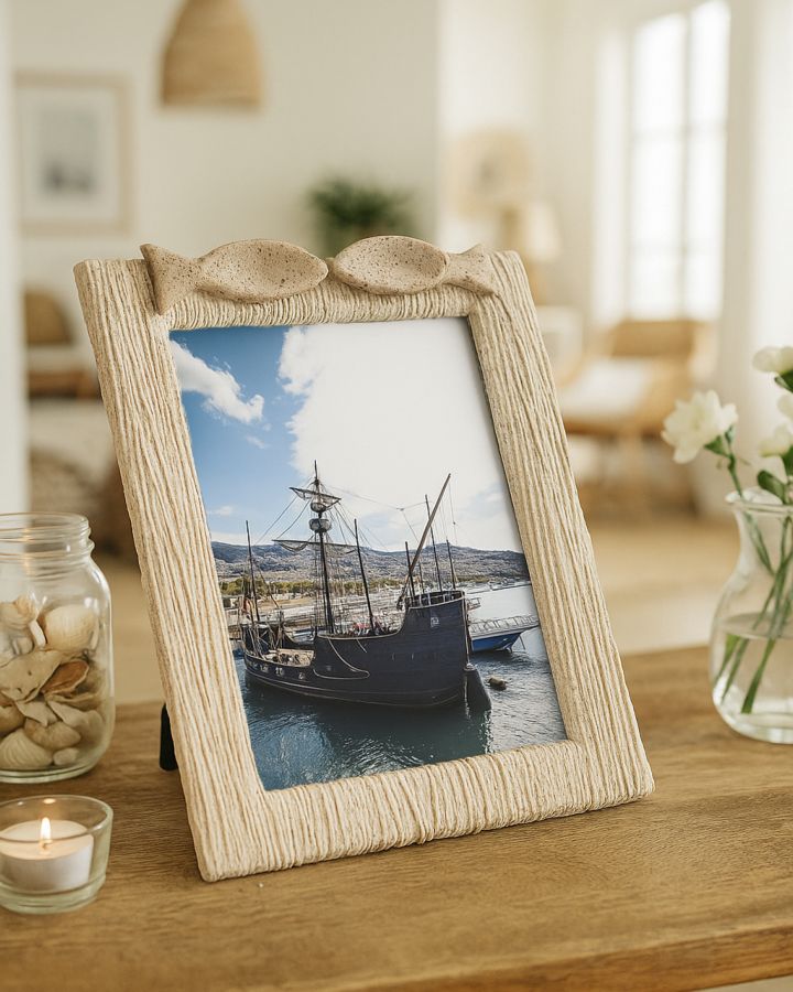 Bilderrahmen Welle Beige Groß – Fotorahmen Deko