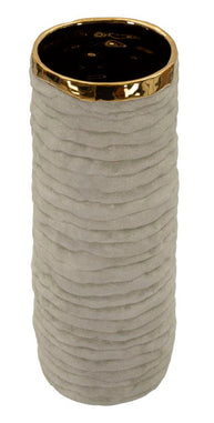 Blumenvase Lima Grau Gold – Dekovase