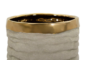 Blumenvase Lima Grau Gold – Dekovase