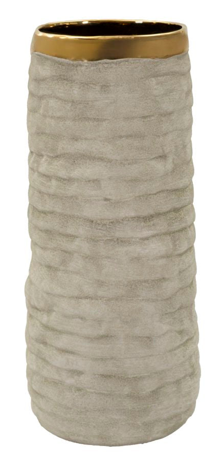 Vase Lima Grau Gold Offen Klein – Blumenvase Deko