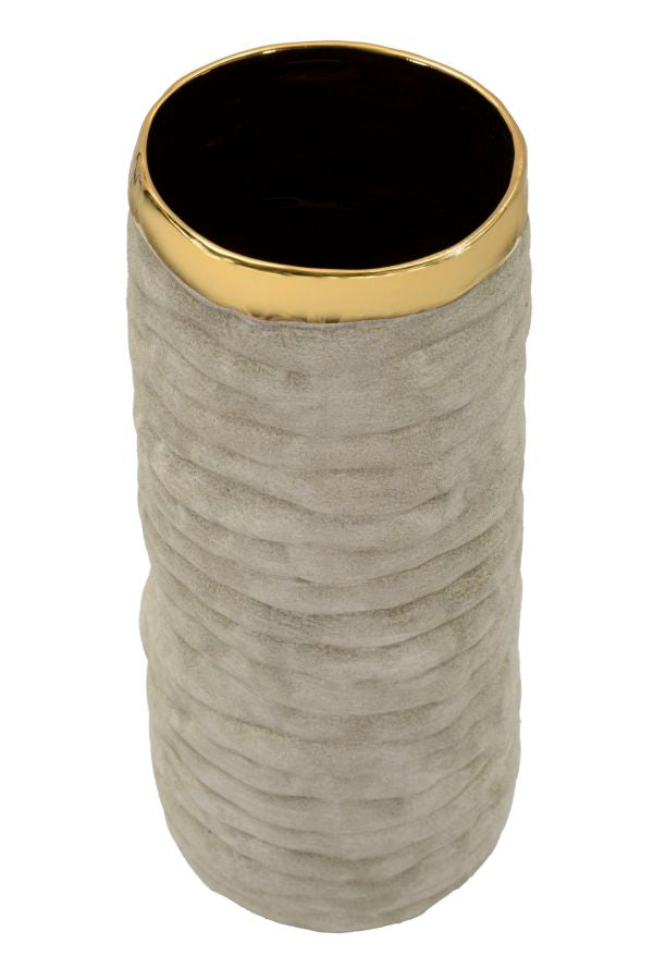 Vase Lima Grau Gold Offen Klein – Blumenvase Deko