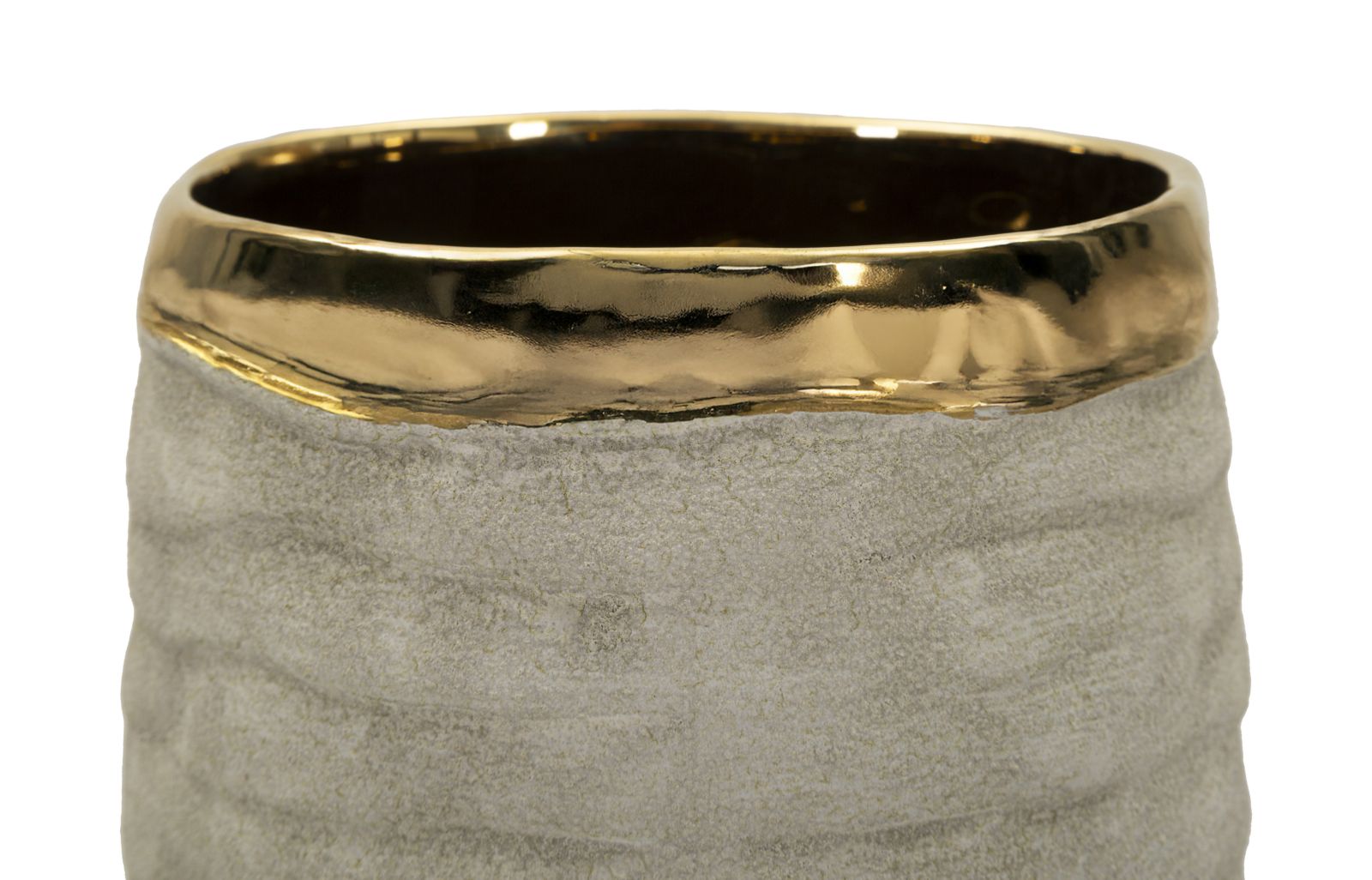 Vase Lima Grau Gold Offen Klein – Blumenvase Deko