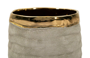 Vase Lima Grau Gold Offen Klein – Blumenvase Deko