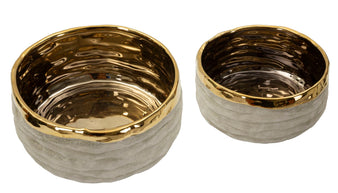 Vase Lima Grau Gold 2er Set – Blumenvase Deko