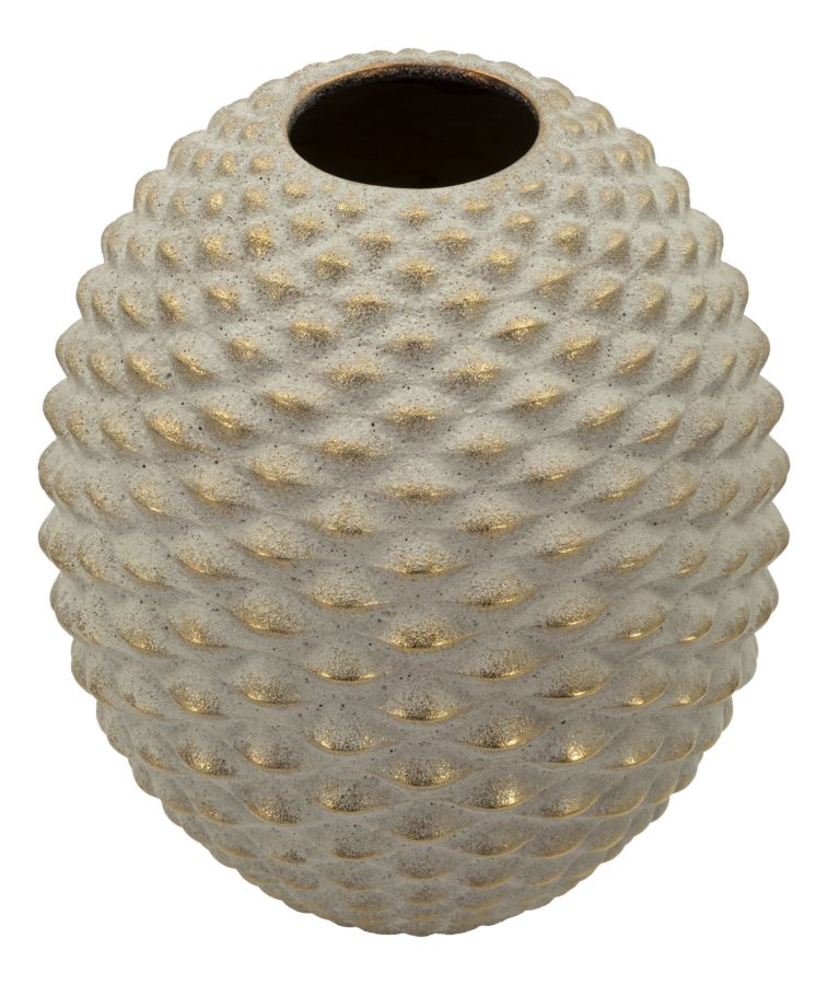 Blumenvase Pepitas Grau Gold 36 cm