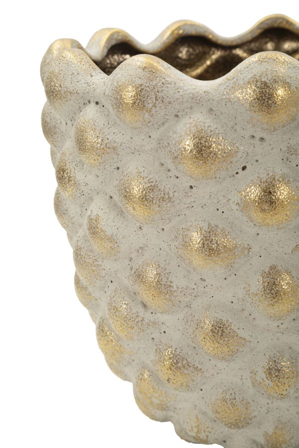 Vase Pepitas Grau Gold 2er Set – Blumenvase Deko