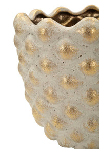 Vase Pepitas Grau Gold 2er Set – Blumenvase Deko