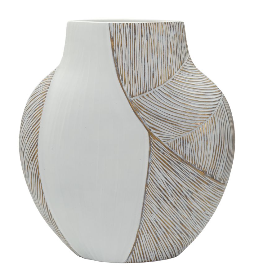 Vase Ho Chi Minh Wellen Weiß Groß – Blumenvase Deko