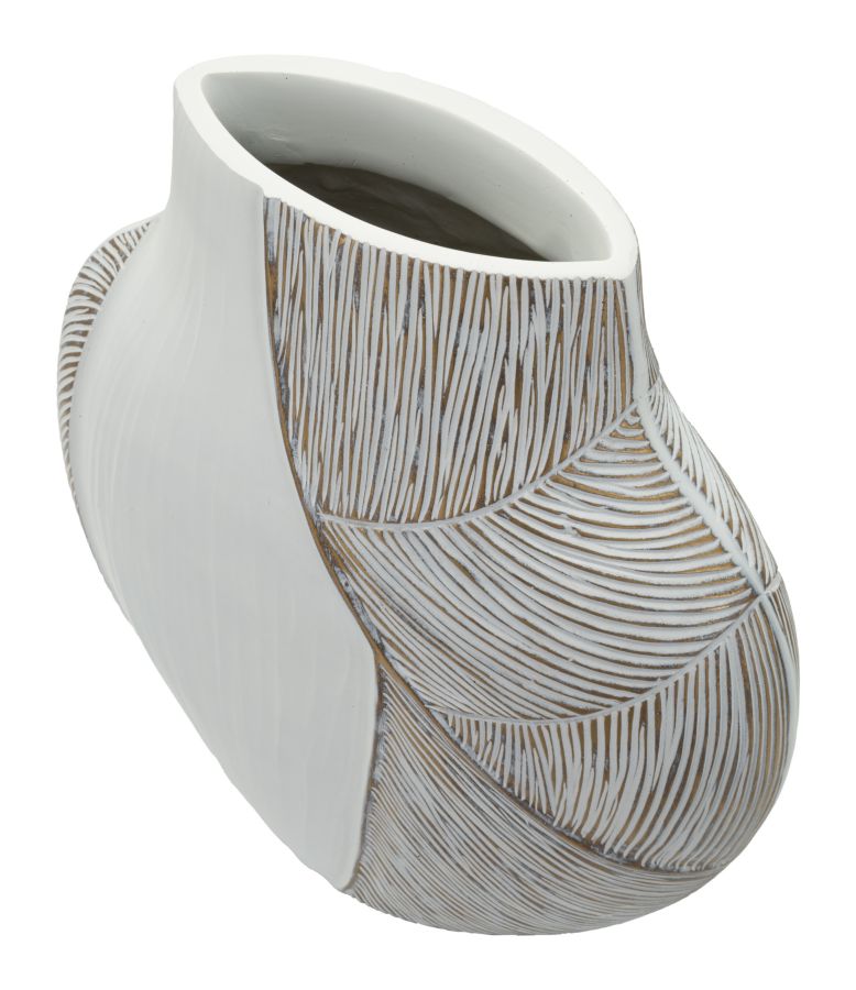 Vase Ho Chi Minh Wellen Weiß Groß – Blumenvase Deko
