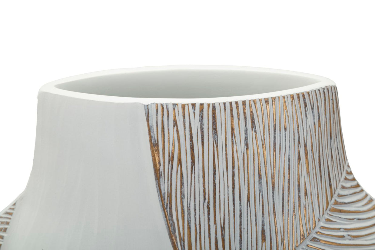 Vase Ho Chi Minh Wellen Weiß Groß – Blumenvase Deko