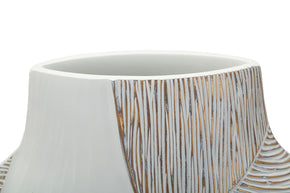Vase Ho Chi Minh Wellen Weiß Groß – Blumenvase Deko