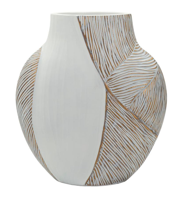 Vase Ho Chi Minh Wellen Weiß Klein – Blumenvase Deko