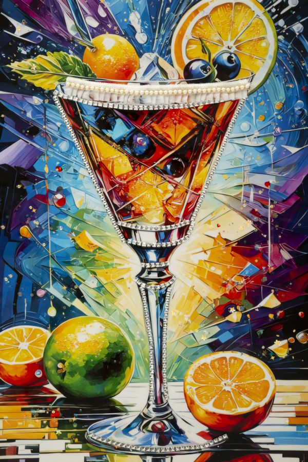 Wandbild Cocktail 92 cm – Leinwandbild Deko