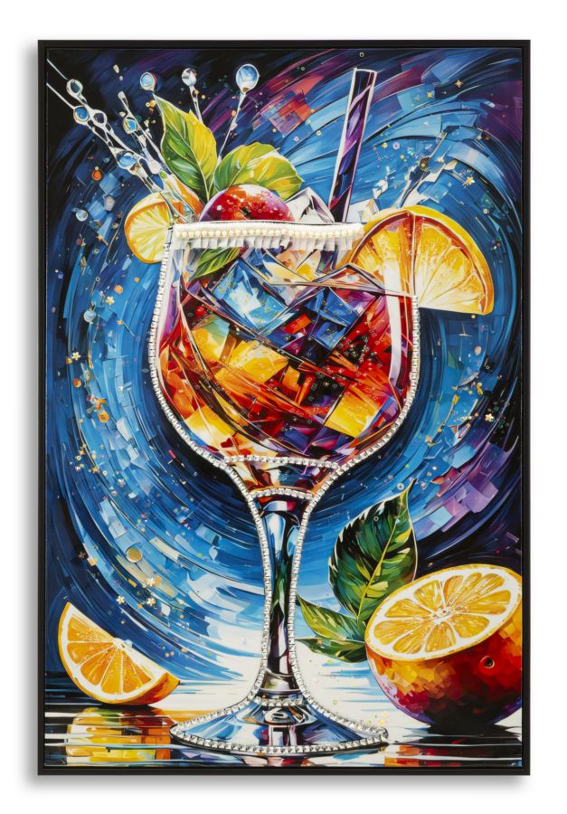 Wandbild Cocktail Linien 92 cm – Leinwandbild Deko