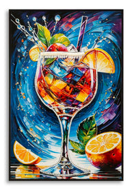 Wandbild Cocktail Linien 92 cm – Leinwandbild Deko