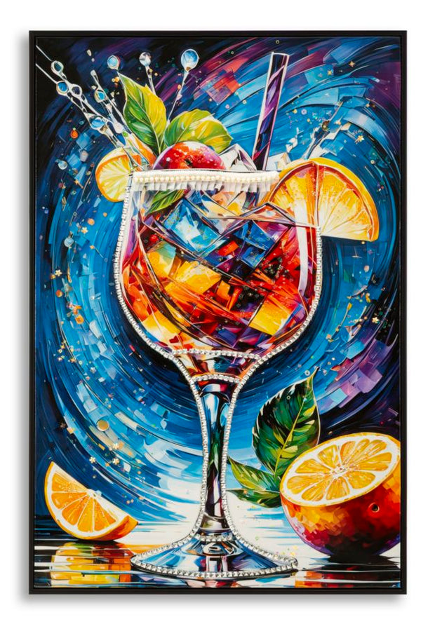 Wandbild Cocktail Linien 92 cm – Leinwandbild Deko