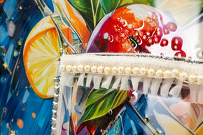 Wandbild Cocktail Linien 92 cm – Leinwandbild Deko