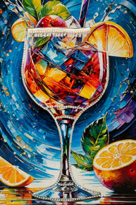 Wandbild Cocktail Linien 92 cm – Leinwandbild Deko