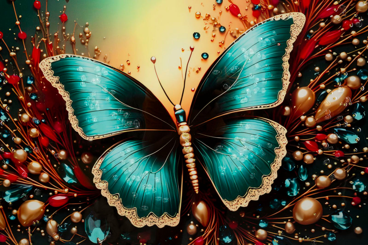 Wandbild Schmetterling 100 cm B – Leinwandbild Deko