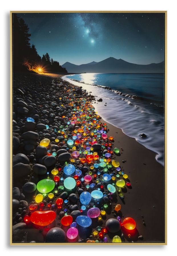 Wandbild Farben Strand 90 cm – Leinwandbild Deko