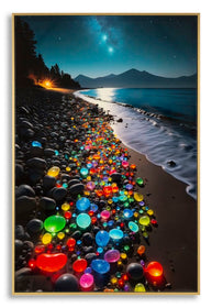 Wandbild Farben Strand 90 cm – Leinwandbild Deko