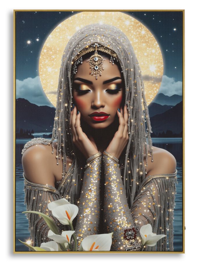 LED-Bild Frauenportrait Venus Bunt – Leinwandbild Deko