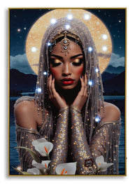 LED-Bild Frauenportrait Venus Bunt – Leinwandbild Deko