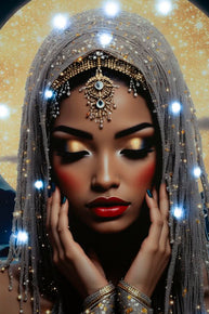 LED-Bild Frauenportrait Venus Bunt – Leinwandbild Deko