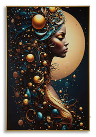 LED-Bild Frauenportrait Minerva Bunt A – Leinwandbild Deko