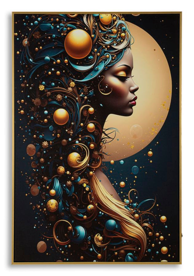 LED-Bild Frauenportrait Minerva Bunt A – Leinwandbild Deko