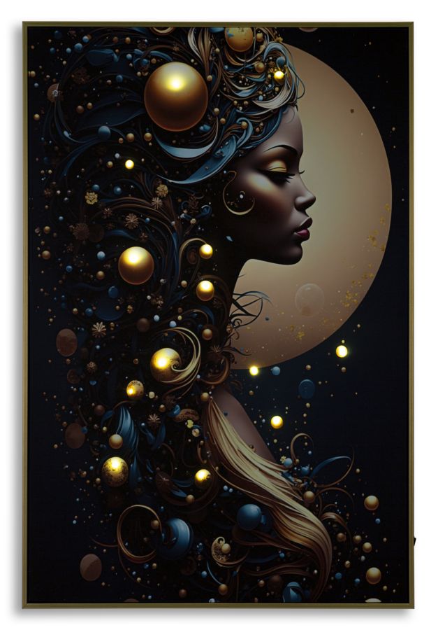 LED-Bild Frauenportrait Minerva Bunt A – Leinwandbild Deko