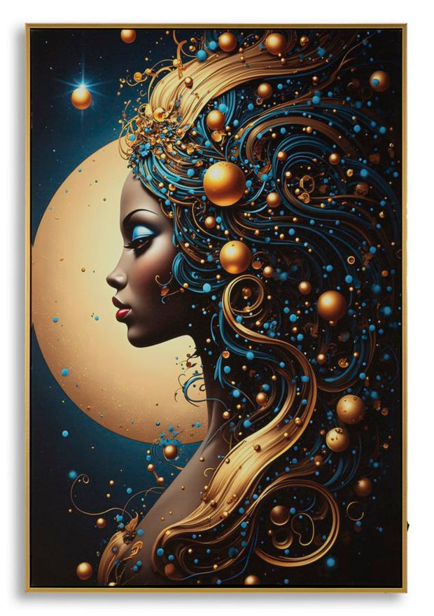 LED-Bild Frauenportrait Minerva Bunt B – Leinwandbild Deko