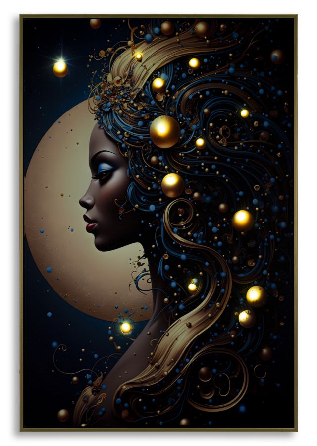 LED-Bild Frauenportrait Minerva Bunt B – Leinwandbild Deko