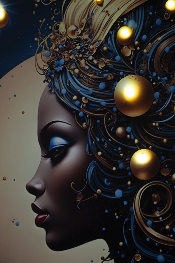 LED-Bild Frauenportrait Minerva Bunt B – Leinwandbild Deko