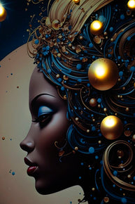 LED-Bild Frauenportrait Minerva Bunt B – Leinwandbild Deko