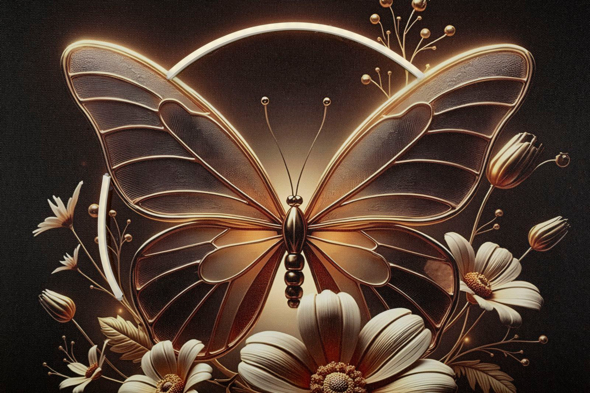 LED-Bild Schmetterling 50 cm – Leinwandbild Deko