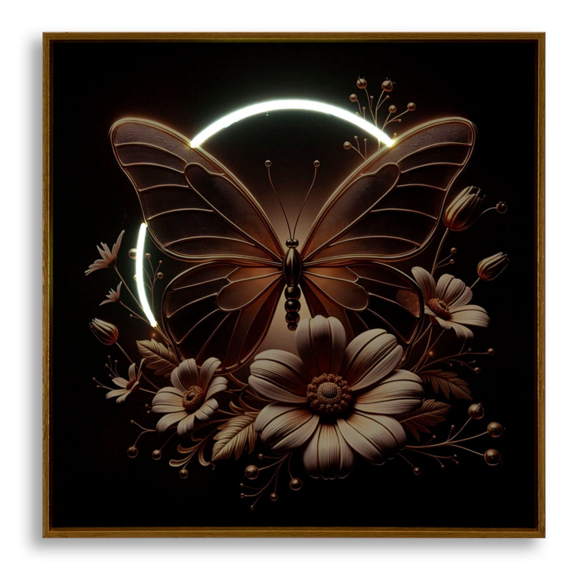 LED-Bild Schmetterling 50 cm – Leinwandbild Deko