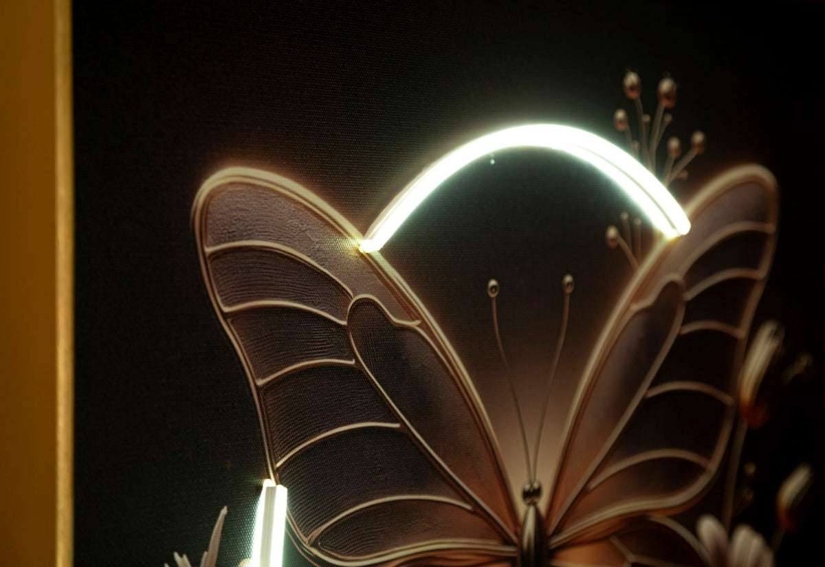 LED-Bild Schmetterling 50 cm – Leinwandbild Deko