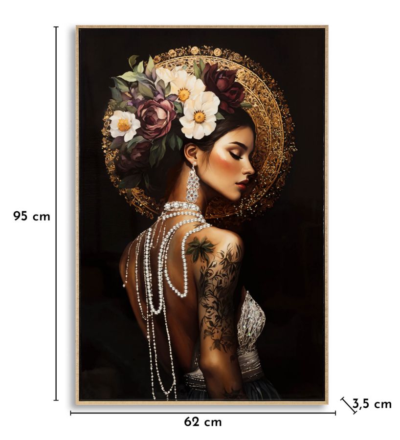 Wandbild Orient Floral 92 cm – Leinwandbild Deko