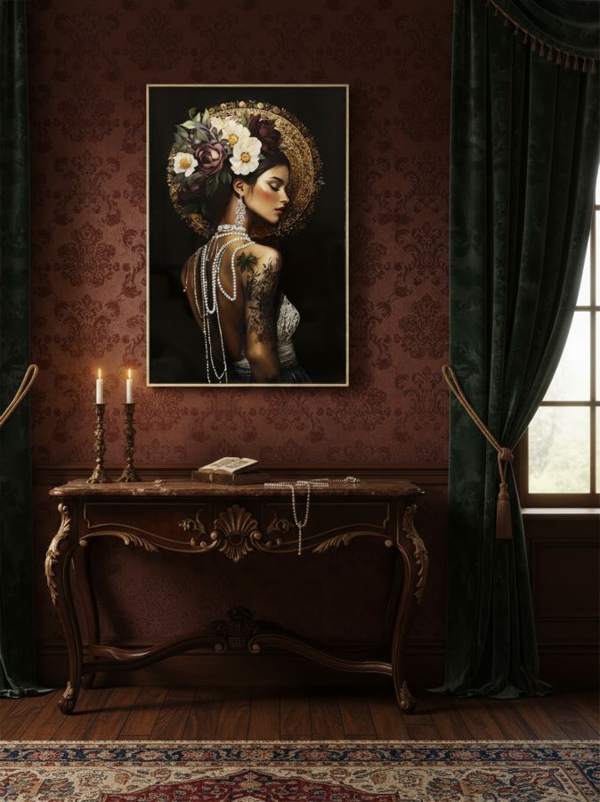 Wandbild Orient Floral 92 cm – Leinwandbild Deko