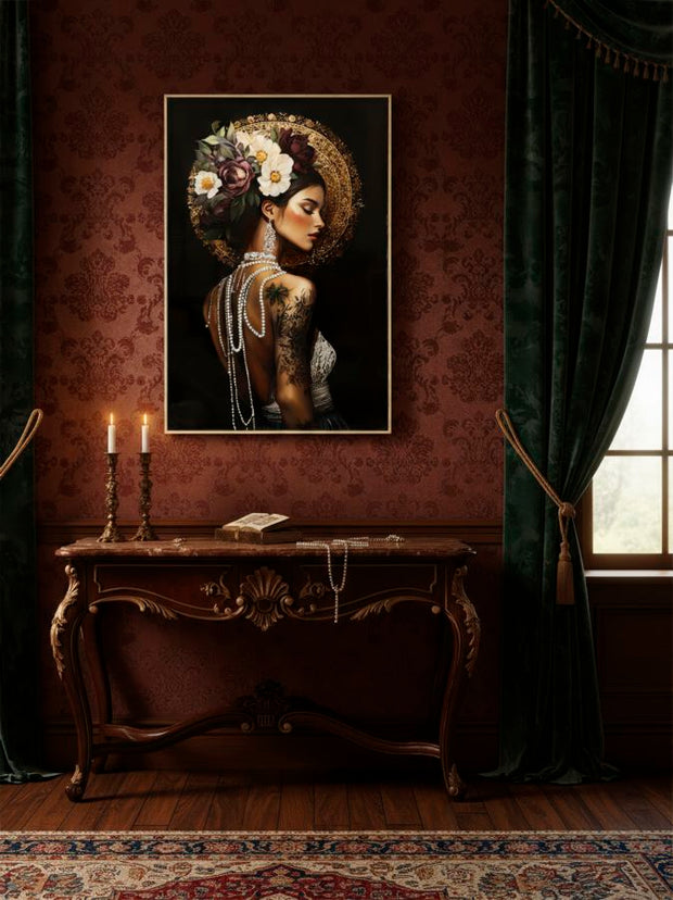 Wandbild Orient Floral 92 cm – Leinwandbild Deko