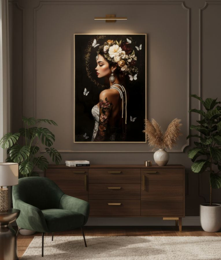 Wandbild Frau 92 cm – Leinwandbild Deko
