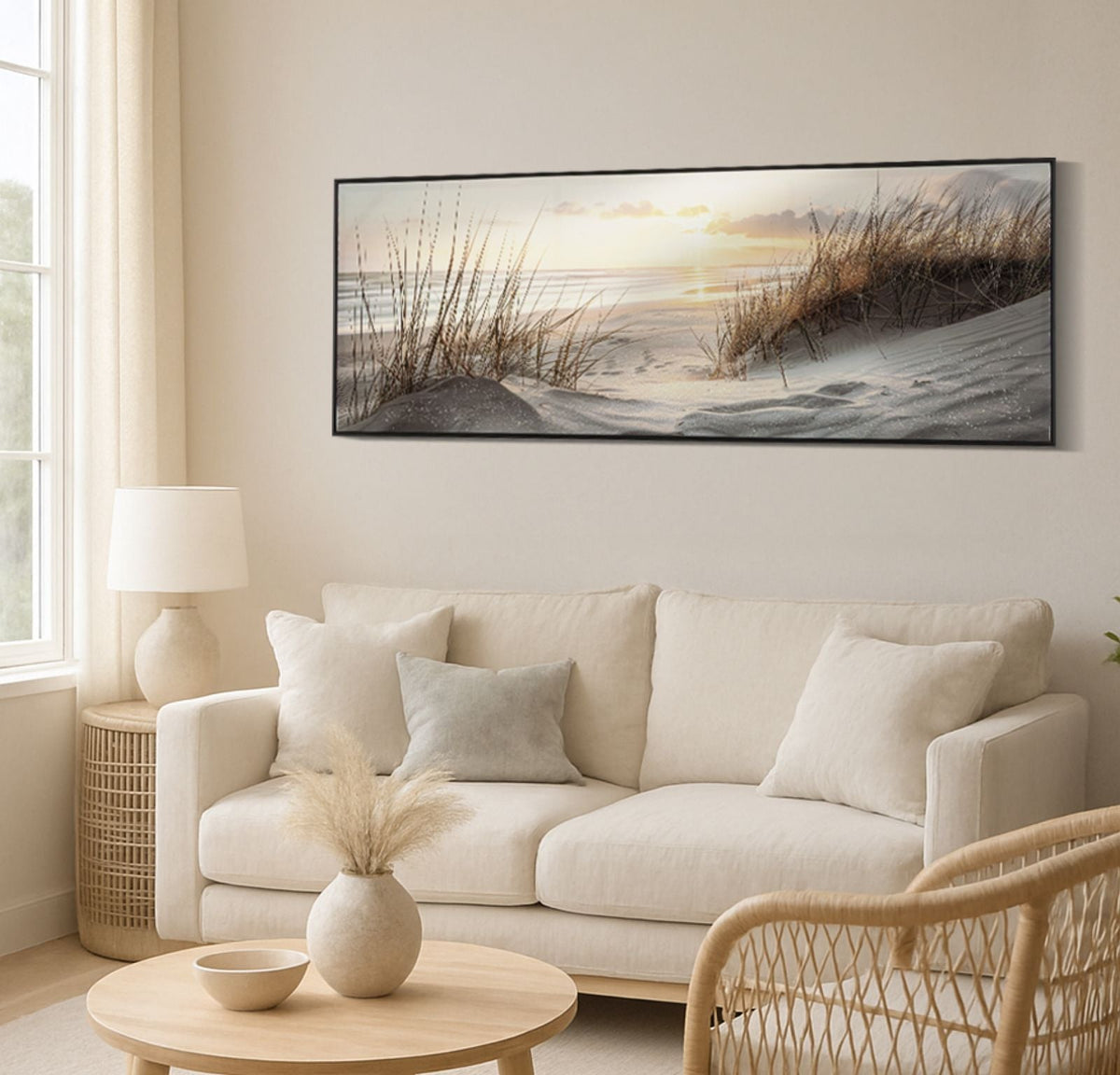 Wandbild Strand Meer 52 cm A – Leinwandbild Deko