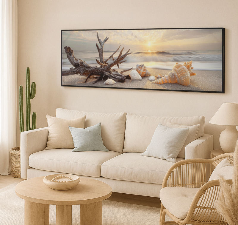 Wandbild Strand Meer 52 cm B – Leinwandbild Deko