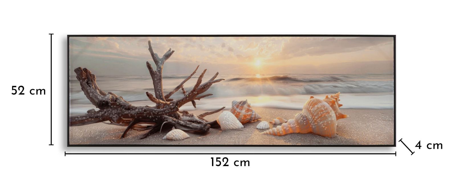 Wandbild Strand Meer 52 cm B – Leinwandbild Deko